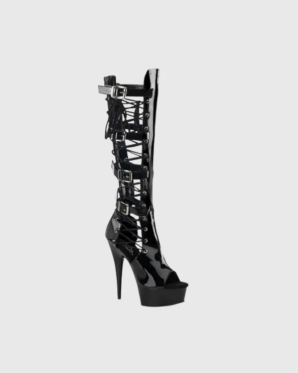 Blanch Beulah Fishnet Deconstruct Knee High Boots