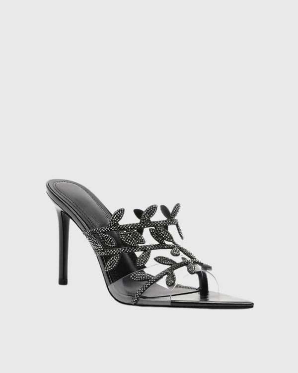 Clotilda Rhinestone Leaf Embellished Slippers