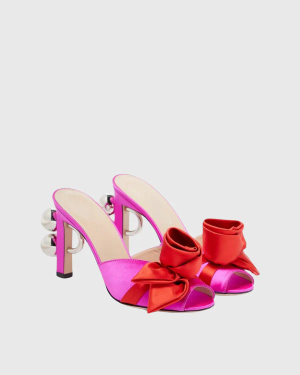 Nichola Keanna Flower Mules In Pink