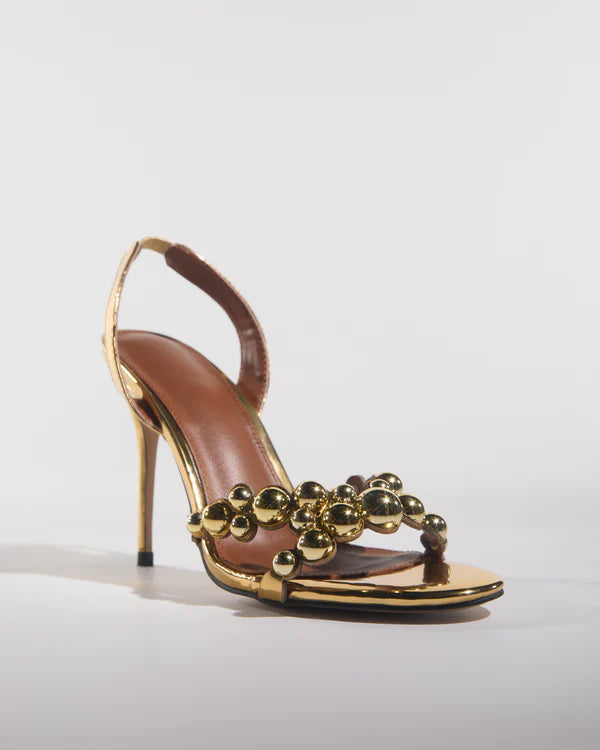 Seanna Beads Sandals In Gold